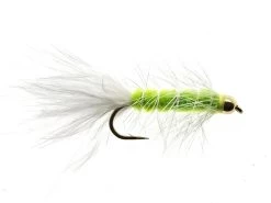 Wooly Bugger Chartreuse-Weiß Mit Kopfperle
